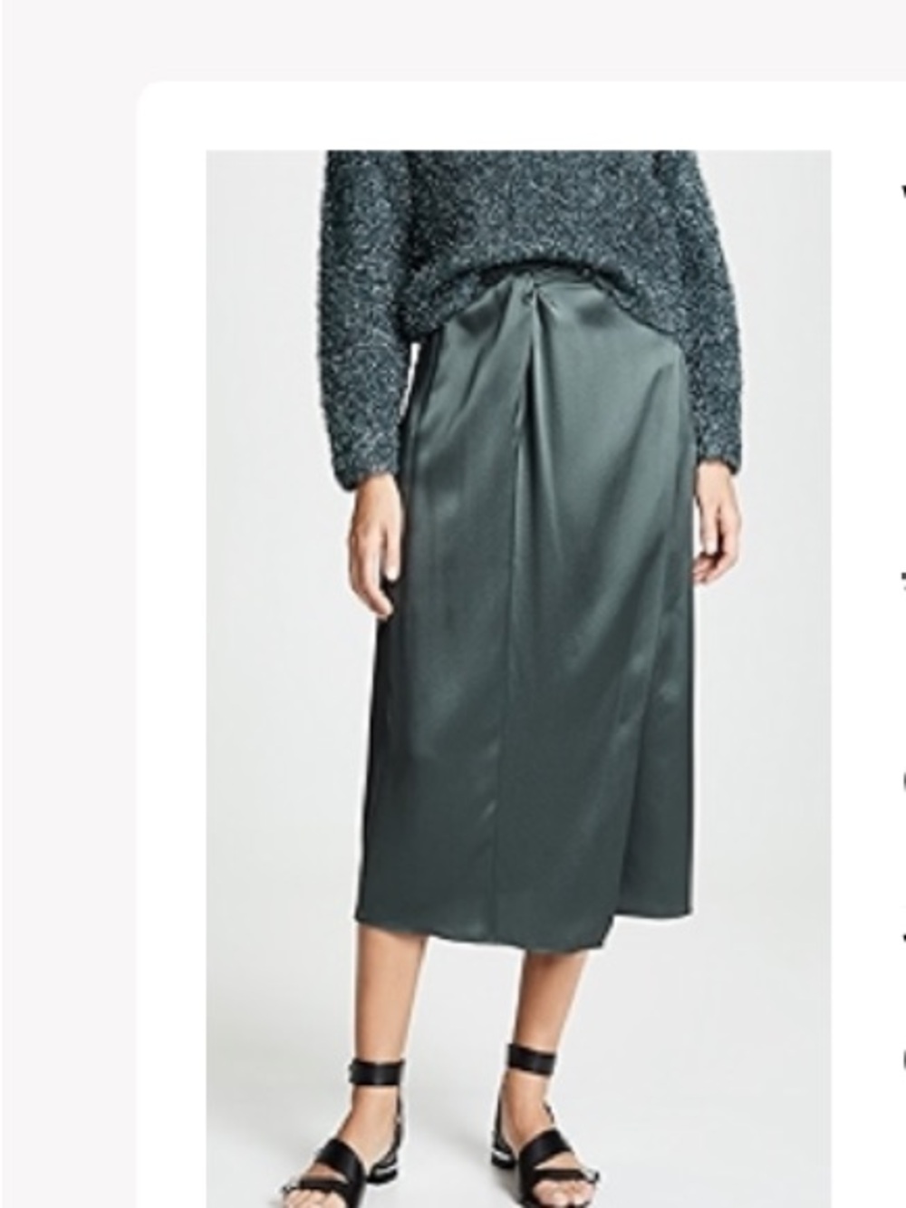 🆕 Vince Mineral Stone Knot-Front Midi Skirt